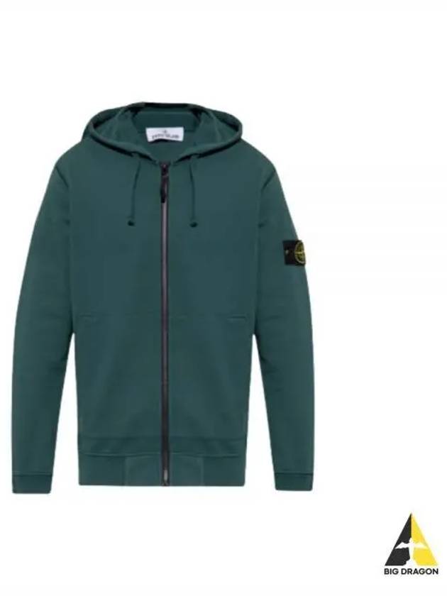 Wappen Patch Cotton Hooded Zip Up Dark Green - STONE ISLAND - BALAAN 2