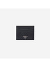 Brushed Leather Card Holder Black - PRADA - BALAAN 1