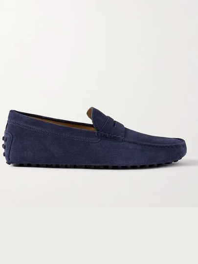 Men's Suede Gommino Driving Shoes Blue - TOD'S - BALAAN 2