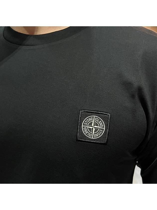 Logo Patch Short Sleeve T-Shirt Black - STONE ISLAND - BALAAN 7