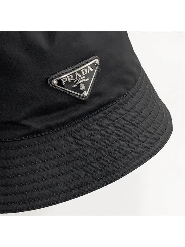 Re-Nylon Triangle Logo Bucket Hat Black - PRADA - BALAAN 5