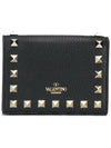 Rockstud Logo Bicycle Wallet Black - VALENTINO - BALAAN.