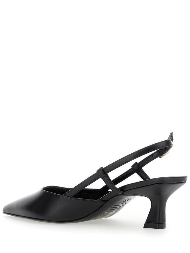 'Winnie' Black Slingback Pumps Wirh Medium Heel In Leather Woman - STUART WEITZMAN - BALAAN 3