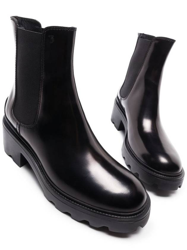 Glossy Leather Chelsea Boots Black - TOD'S - BALAAN 4