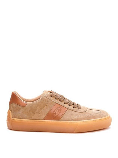 Embossing Logo Suede Low Top Sneakers Brown - TOD'S - BALAAN 2