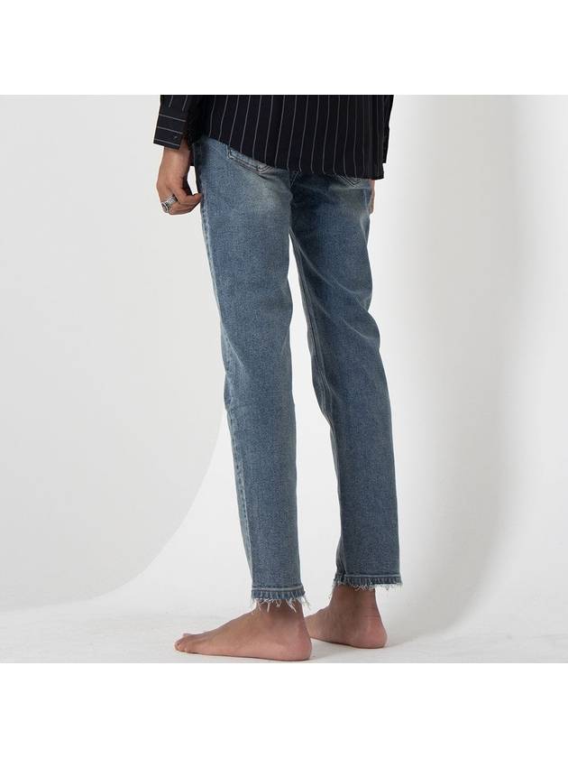 Hem cut washed damaged denim - GOLD PERCENT - BALAAN 3