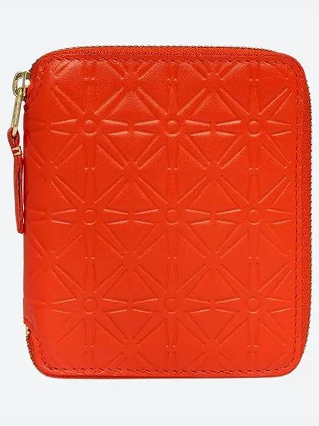 Zipper Around Quilted Emboss Wallet Orange SA210EA OR - COMME DES GARCONS WALLET - BALAAN 1