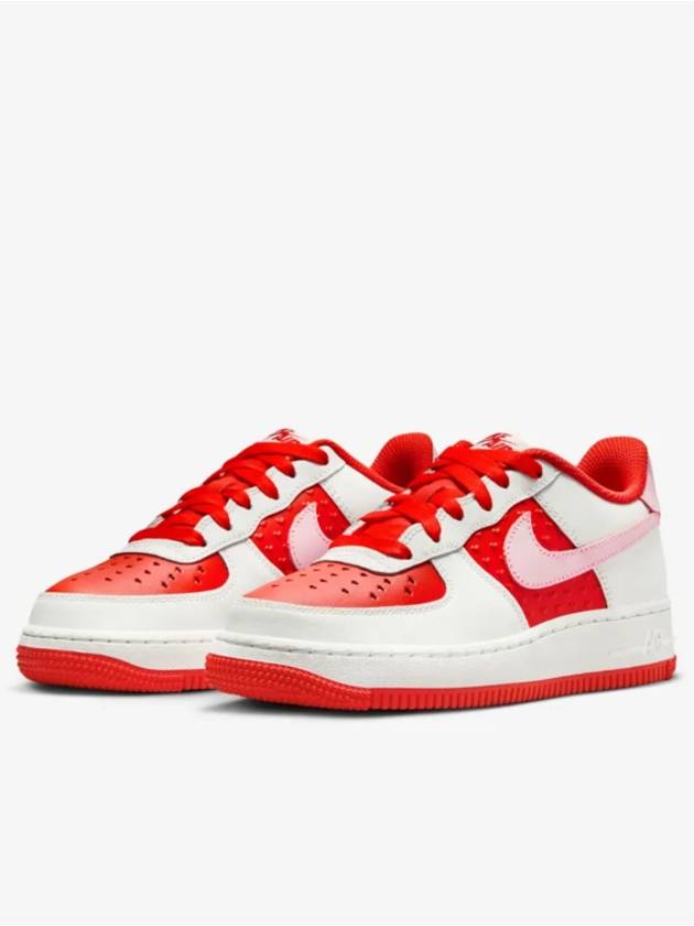 Kids Air Force 1 Valentine's Day Low Top Sneakers Summit White Red - NIKE - BALAAN 6