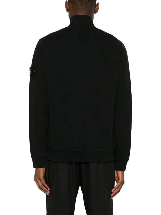 Logo Half Zipper Sweatshirt Black - STONE ISLAND - BALAAN 4