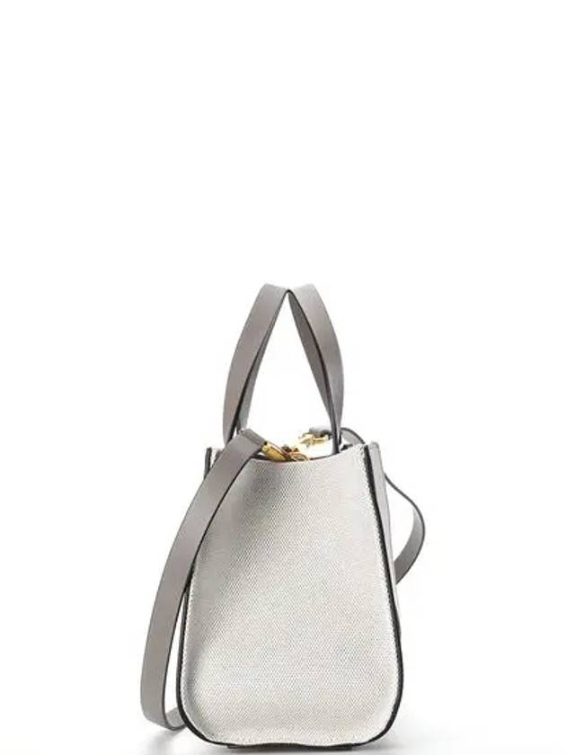 Signature V Logo Bicolor Tote Bag Grey - VALENTINO - BALAAN 3