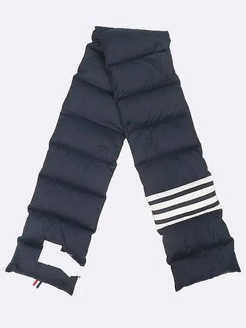 MXS329X Navy Matt Nylon Downfield 4 Bar Padding Muffler - THOM BROWNE - BALAAN 1