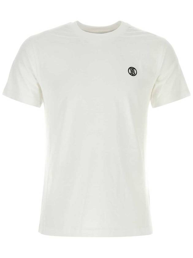 Embroidered Monogram Organic Cotton Short Sleeve T-Shirt White B0651081898 - BURBERRY - BALAAN 2