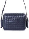 Intrecciato Weaving Leather Cross Bag Navy - BOTTEGA VENETA - BALAAN 2