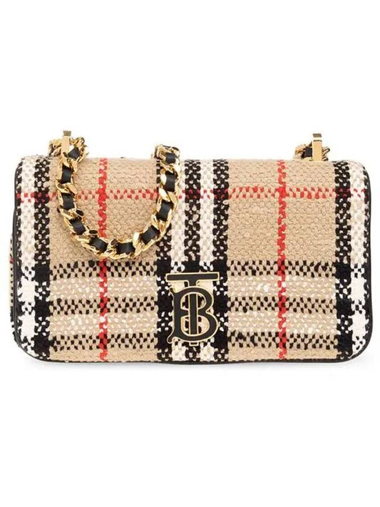 TB Logo Check Bouclé Mini Lola Cross Bag Beige - BURBERRY - BALAAN 2