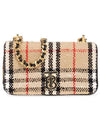 TB Logo Check Bouclé Mini Lola Cross Bag Beige - BURBERRY - BALAAN 3