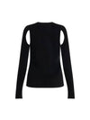 Cutout Cotton Long Sleeve T-Shirt Black - HELMUT LANG - BALAAN 4