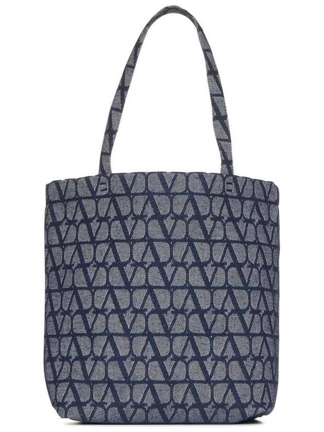 Men's Denim Toilet Iconographe Tote Bag Navy - VALENTINO - BALAAN 8