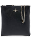 ORB Logo Square Chain Cross Bag Black - VIVIENNE WESTWOOD - BALAAN 1