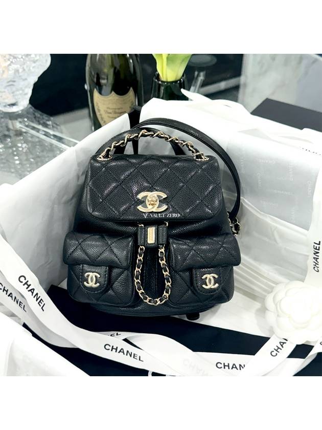 Logo Small Calfskin Backpack Black - CHANEL - BALAAN 2