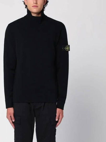 Compass Badge Knit Top Black - STONE ISLAND - BALAAN 2