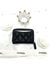 Classic Zipped Coin Purse Grained Calfskin & Gold Black - CHANEL - BALAAN 5