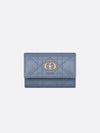 Dior Jolie Glycine Denim Blue Cannage Sheepskin Card Wallet S3102UNJB - DIOR - BALAAN 1