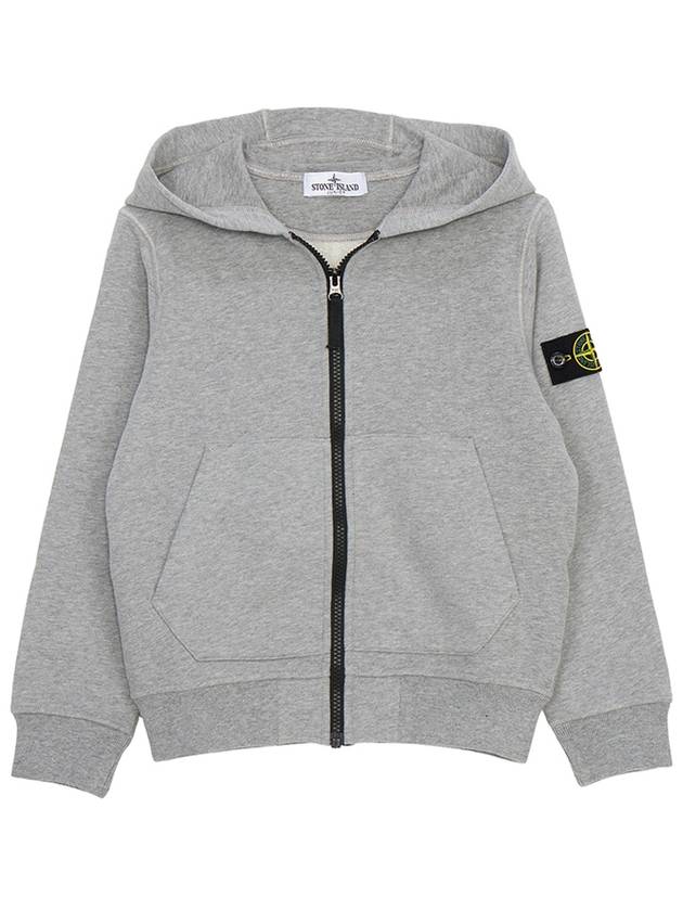 Kids Wappen Patch Zip-Up Hoodie Grey - STONE ISLAND - BALAAN 3