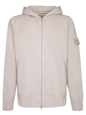 Compass Badge Zip-Up Hoodie Beige - STONE ISLAND - BALAAN 1