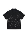 Night Sky Graphic Print Short Sleeve Shirt Black - PHOS333 - BALAAN 1