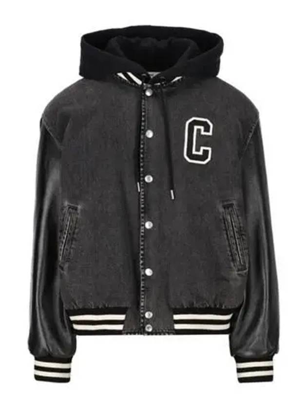 Teddy Hooded Denim Jacket Charcoal Wash - CELINE - BALAAN 2