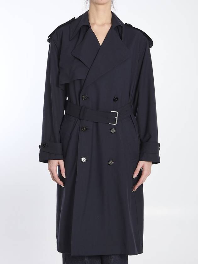 Fine wool trench coat midnight blue - BOTTEGA VENETA - BALAAN 2