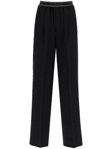 wide twill pants with elastic waistband - ACNE STUDIOS - BALAAN 1