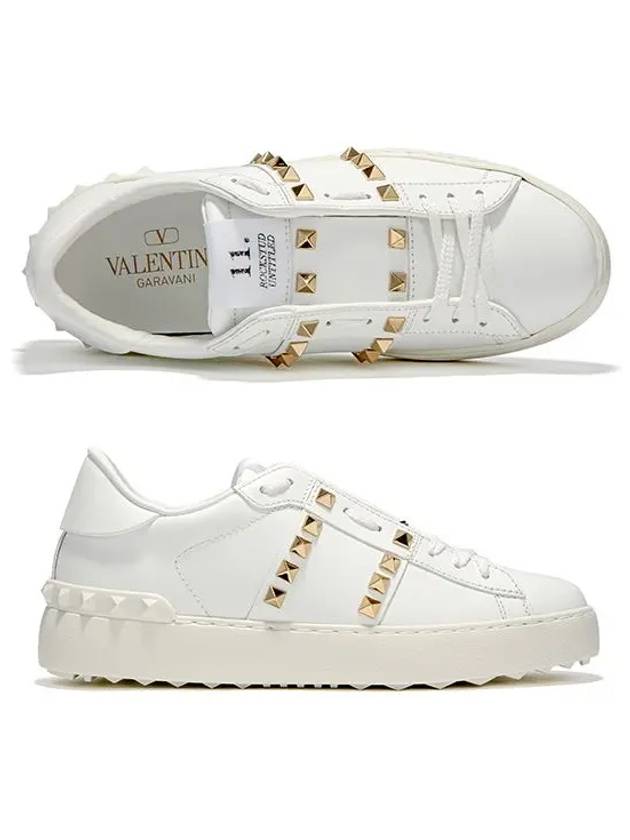 Rockstud Untied Low Top Sneakers White - VALENTINO - BALAAN 6