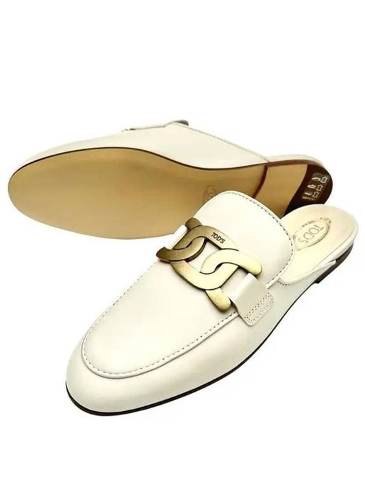 Metal Chain Leather Mule White - TOD'S - BALAAN 2