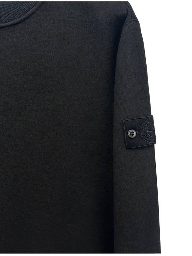 Ghost Piece Cotton Jersey Crew Neck Sweatshirt Black - STONE ISLAND - BALAAN 4