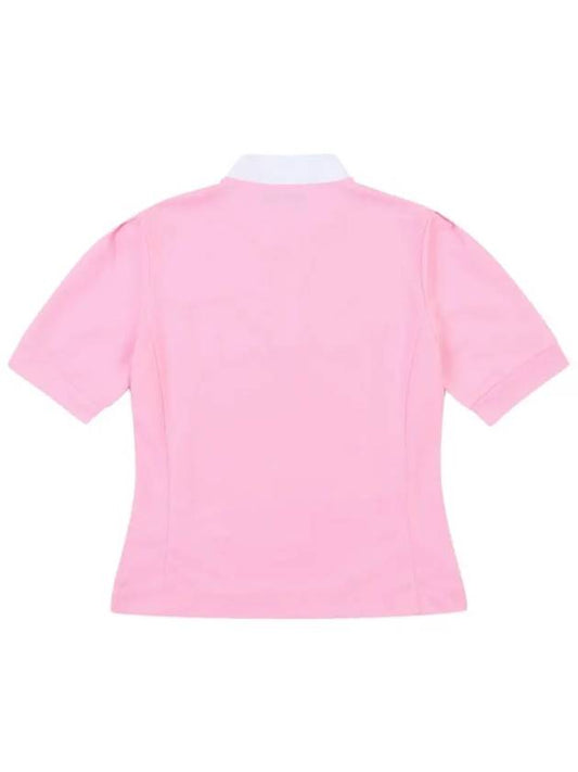 puff sleeve half zip-up t-shirt OF9013LAPINK - ONOFF - BALAAN 2