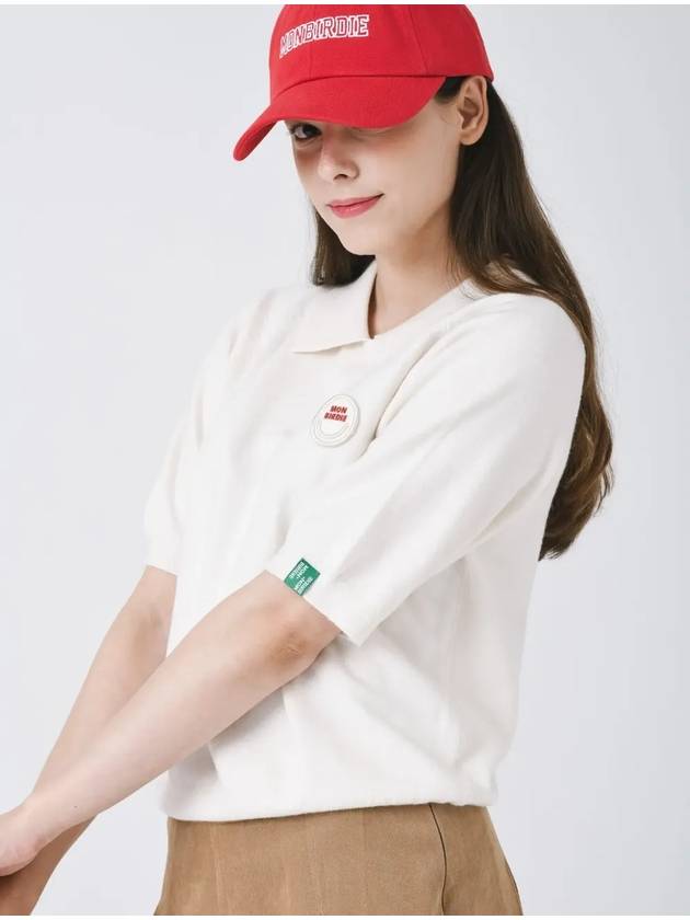 Wool touch collar neck short sleeve knit IVORY - MONBIRDIE GOLF - BALAAN 8