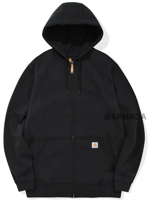 Loose Fit Midweight Hoodie Zip-up Black - CARHARTT - BALAAN 2