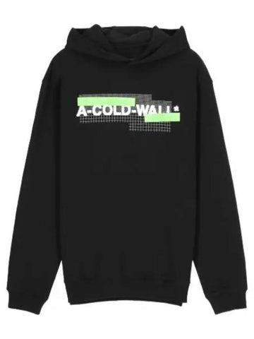 Grid Logo Hooded Black Sweatshirt - A-COLD-WALL - BALAAN 1