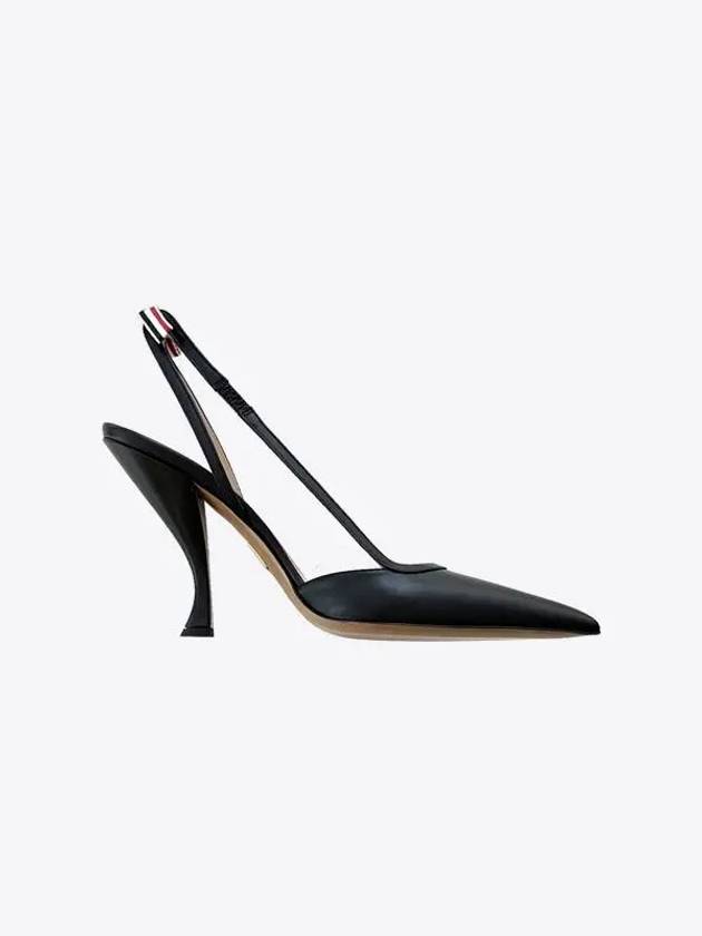 Women's Two-Tone 75mm Mule Heel Slingback Heel Black - THOM BROWNE - BALAAN 2