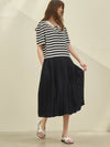 sailor collar pleated dress_navy stripe - MITTE - BALAAN 4