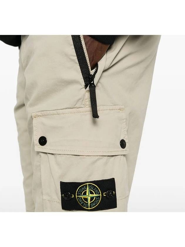 Wappen Cargo Bermuda Shorts Beige - STONE ISLAND - BALAAN 6