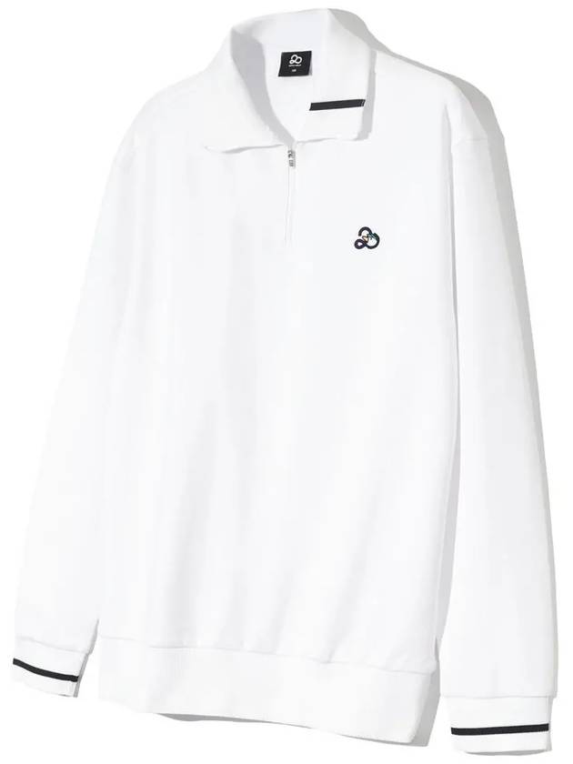 YOKO Collar Neck Two Way Half Zip Up Long Sleeve Sweatshirt WHITE - 20THHOLE - BALAAN 3