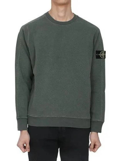 Logo Patch Crew Neck Sweatshirt Musk - STONE ISLAND - BALAAN 2