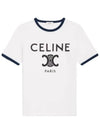 Paris T-Shirt in Cotton Jersey Black White - CELINE - BALAAN 2