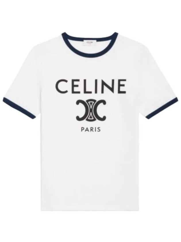 Paris T-Shirt in Cotton Jersey Black White - CELINE - BALAAN 2