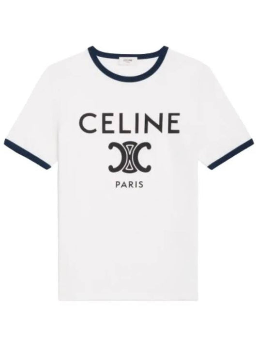 Paris T-Shirt in Cotton Jersey Black White - CELINE - BALAAN 2