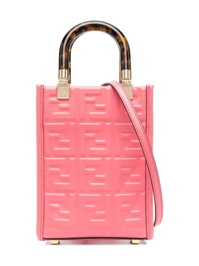 Sunshine FF Motif Small Leather Tote Bag Pink - FENDI - BALAAN 2