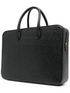 Pebble Grain Double Compartment Briefcase Black - THOM BROWNE - BALAAN 4