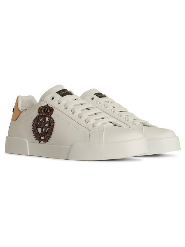 Dolce & Gabbana 'Portofino' White Leather Sneakers - DOLCE&GABBANA - BALAAN 2